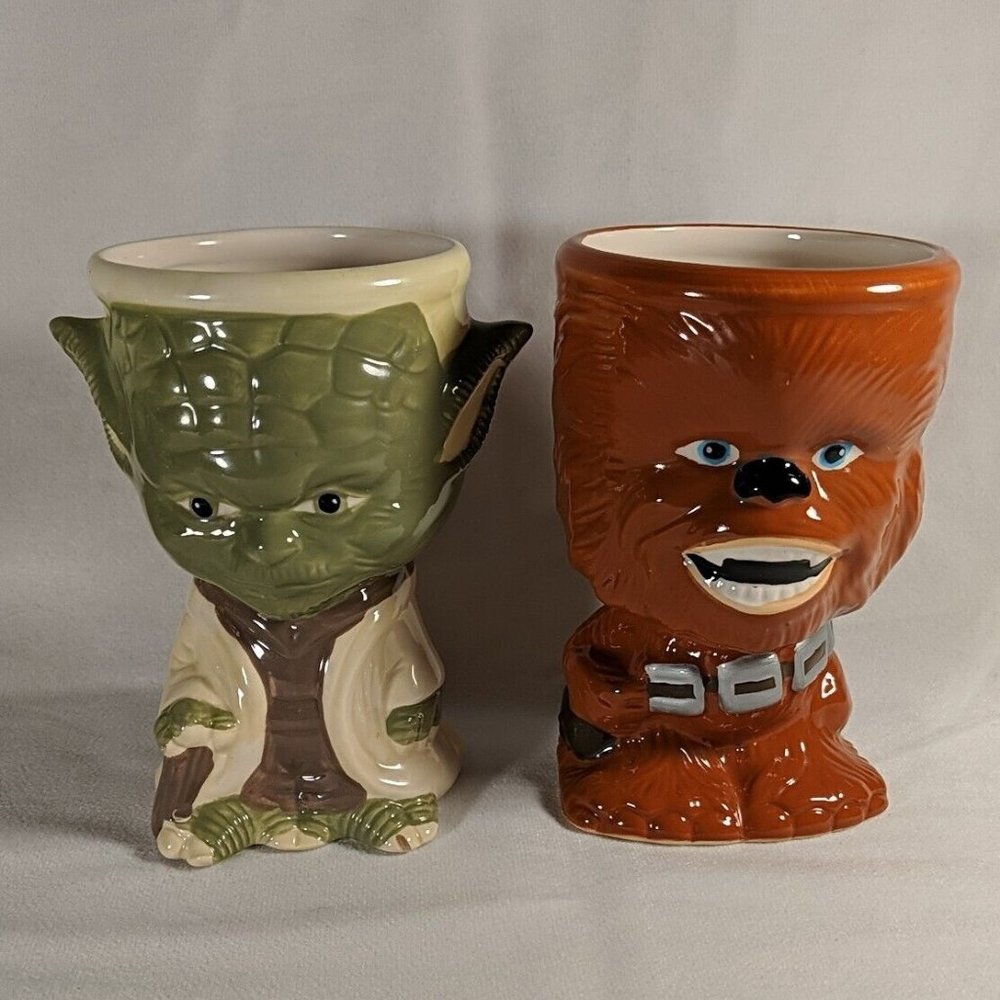 Star Wars YODA & CHEWBACCA Galerie Goblet Mug Cup Collectibles 6"